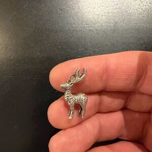 Silver Deer Pendant Charm